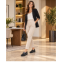 pantofi dama negri din piele naturala cu platforma joasa si elastic lateral NA270NP Ciucaleti